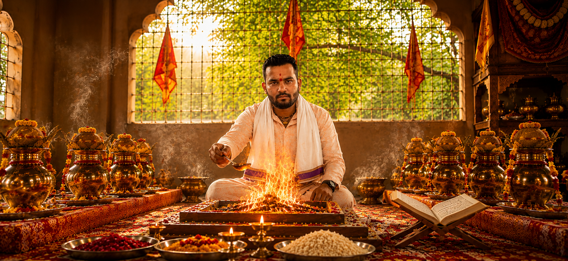 Puja ceremony banner